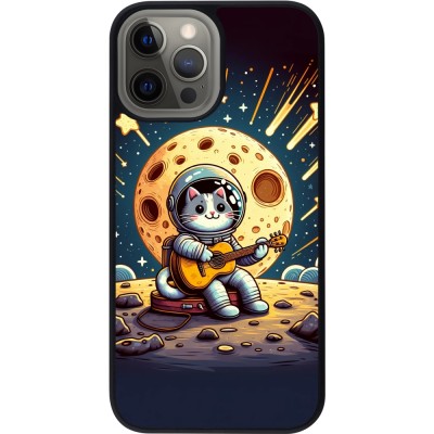 Coque iPhone 12 Pro Max - Silicone rigide noir AstroCat RockLune