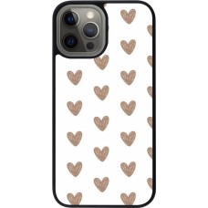 Coque iPhone 12 Pro Max - Silicone rigide noir Autumn 2024 brown hearts