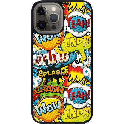 Coque iPhone 12 Pro Max - Silicone rigide noir Cartoons slogans