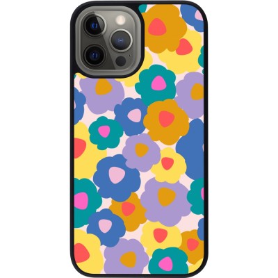 Coque iPhone 12 Pro Max - Silicone rigide noir Easter 2024 flower power