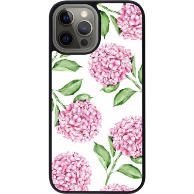 Coque iPhone 12 Pro Max - Silicone rigide noir Easter 2024 pink flowers