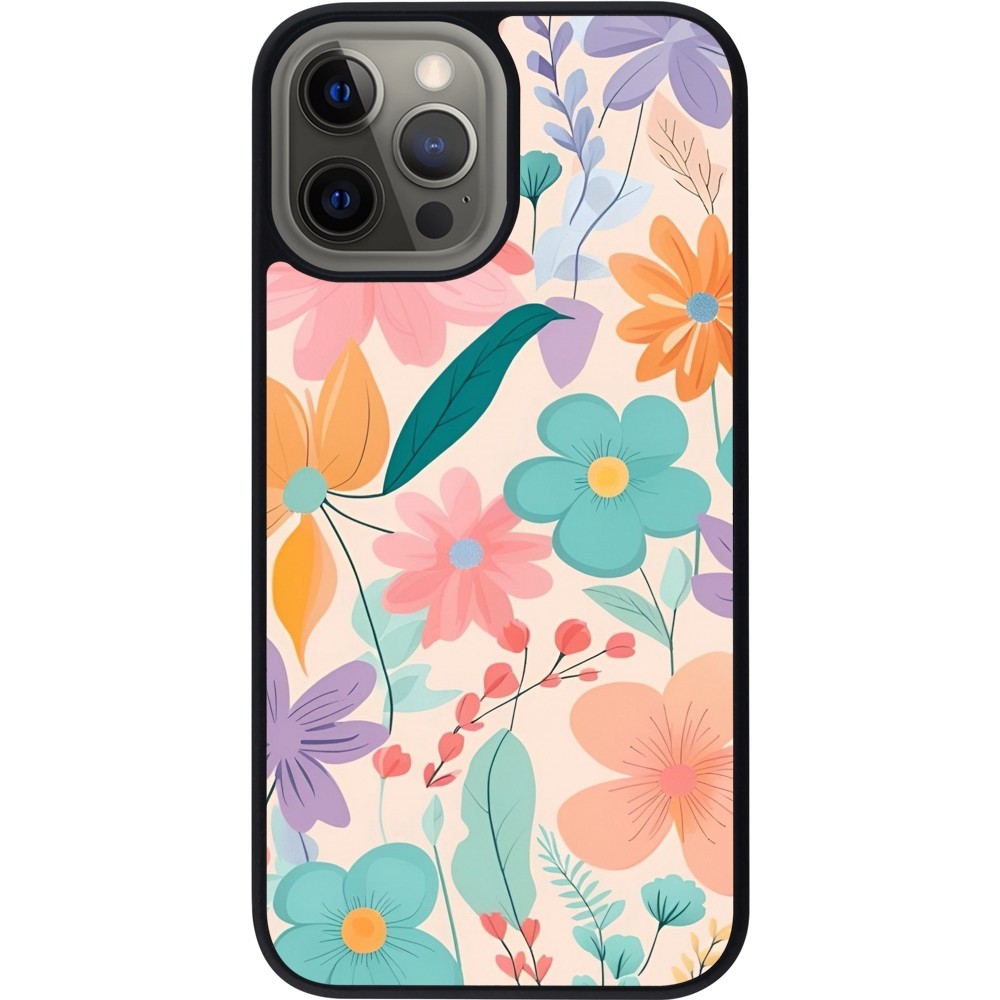 Coque iPhone 12 Pro Max - Silicone rigide noir Easter 2024 spring flowers