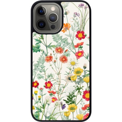 Coque iPhone 12 Pro Max - Silicone rigide noir Flora Botanical Wildlife