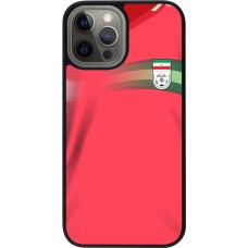 Coque iPhone 12 Pro Max - Silicone rigide noir Maillot de football Iran 2022 personnalisable