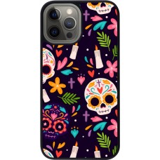 Coque iPhone 12 Pro Max - Silicone rigide noir Halloween 2023 mexican style