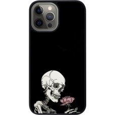 Coque iPhone 12 Pro Max - Silicone rigide noir Halloween 2023 rose and skeleton