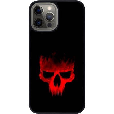 Coque iPhone 12 Pro Max - Silicone rigide noir Halloween 2023 scary skull