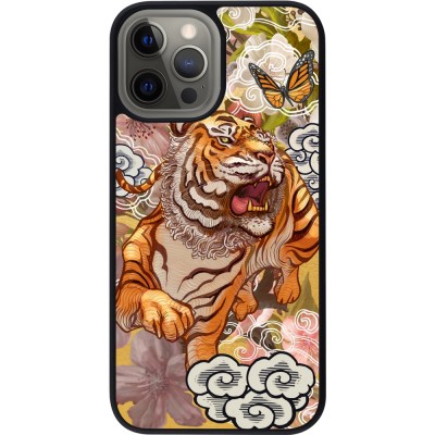 Coque iPhone 12 Pro Max - Silicone rigide noir Spring 23 japanese tiger