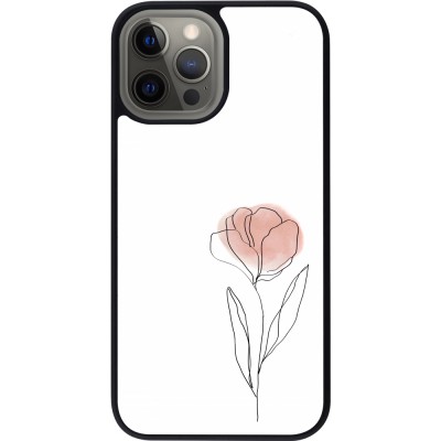 Coque iPhone 12 Pro Max - Silicone rigide noir Spring 23 minimalist flower