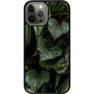 Coque iPhone 12 Pro Max - Silicone rigide noir Spring 23 fresh plants