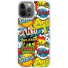 Coque iPhone 12 Pro Max - Silicone rigide blanc Cartoons slogans