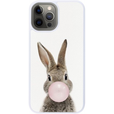 Coque iPhone 12 Pro Max - Silicone rigide blanc Easter 2023 bubble gum bunny