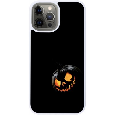 Coque iPhone 12 Pro Max - Silicone rigide blanc Halloween 2023 discreet pumpkin