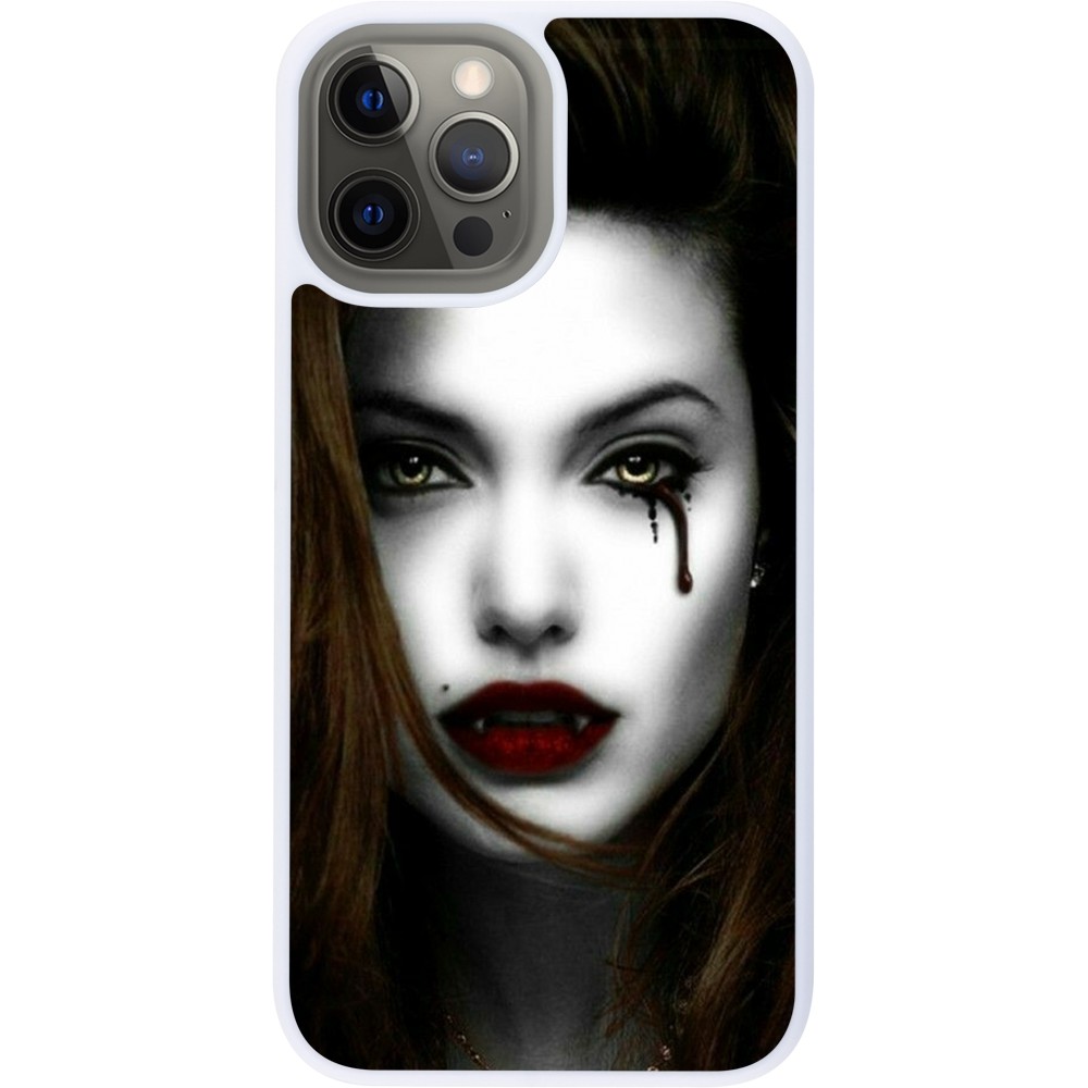 Coque iPhone 12 Pro Max - Silicone rigide blanc Halloween 2023 gothic vampire