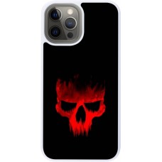 Coque iPhone 12 Pro Max - Silicone rigide blanc Halloween 2023 scary skull