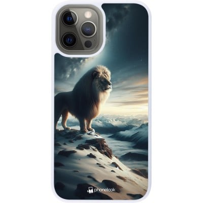 Coque iPhone 12 Pro Max - Silicone rigide blanc Le lion blanc