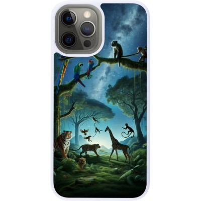 Coque iPhone 12 Pro Max - Silicone rigide blanc Paradis des animaux exotiques