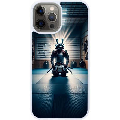 Coque iPhone 12 Pro Max - Silicone rigide blanc Samouraï en prière