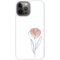 Coque iPhone 12 Pro Max - Silicone rigide blanc Spring 23 minimalist flower