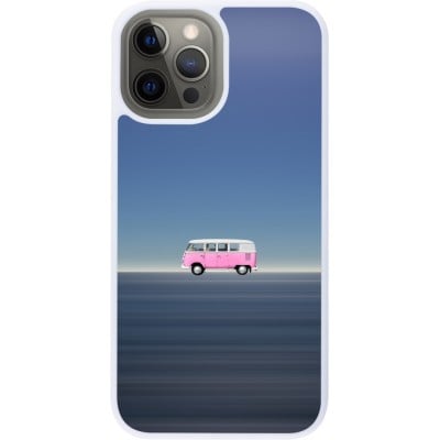 Coque iPhone 12 Pro Max - Silicone rigide blanc Spring 23 pink bus