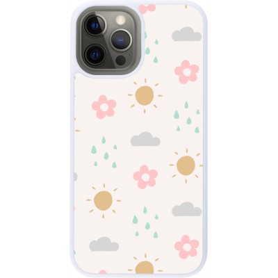 Coque iPhone 12 Pro Max - Silicone rigide blanc Spring 23 weather