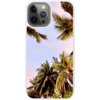 Coque iPhone 12 Pro Max - Silicone rigide blanc Summer 2023 palm tree vibe