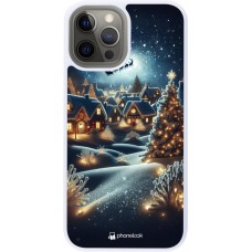 Coque iPhone 12 Pro Max - Silicone rigide blanc Noël 2023 Christmas is Coming