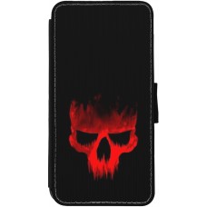 Coque iPhone 12 Pro Max - Wallet noir Halloween 2023 scary skull