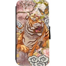 Coque iPhone 12 Pro Max - Wallet noir Spring 23 japanese tiger