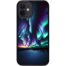 Coque iPhone 12 mini - Aurore Boréale Étincelante