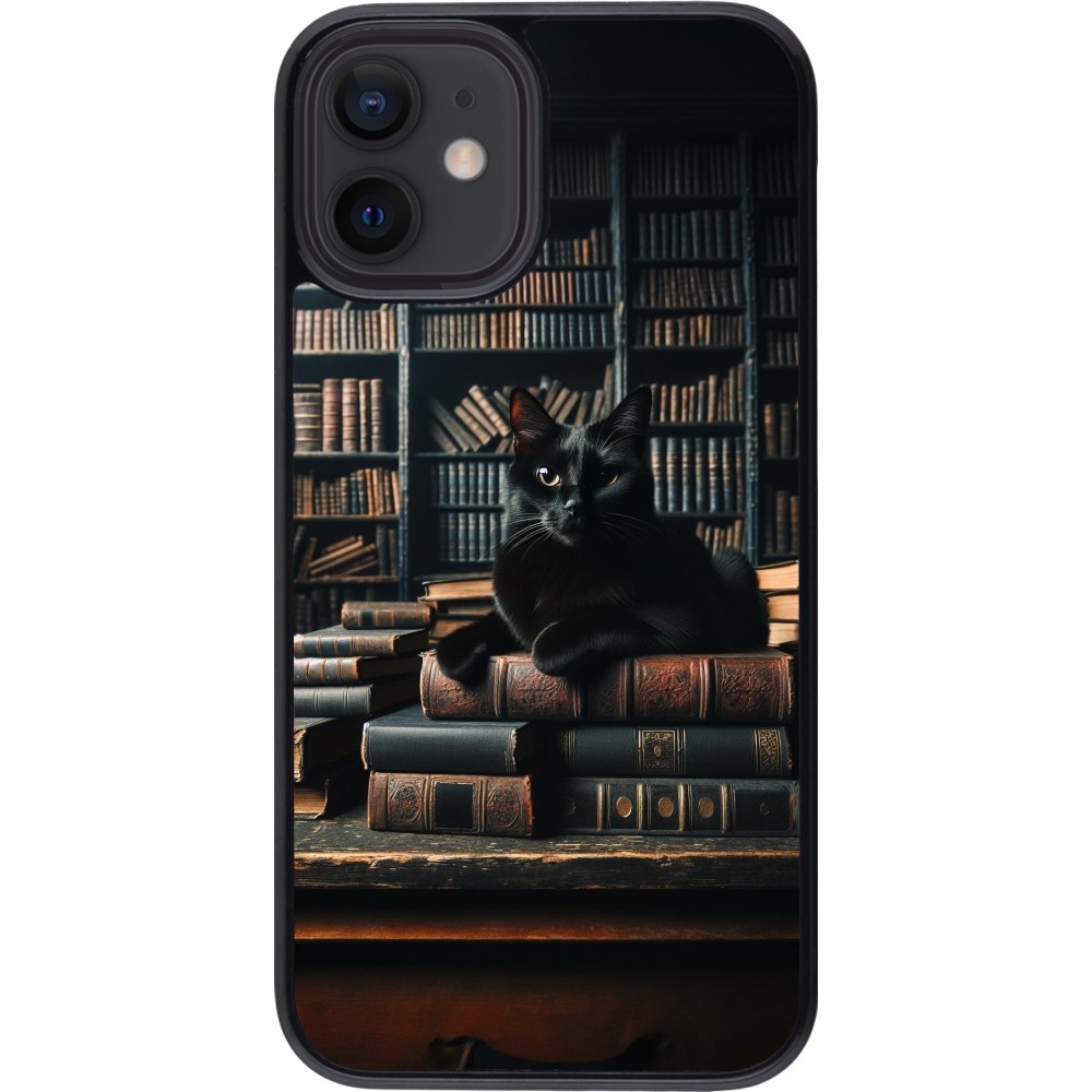 Coque iPhone 12 mini - Chat livres sombres - Acheter sur PhoneLook