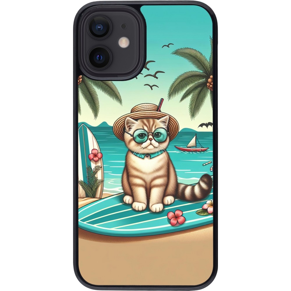 Coque iPhone 12 mini - Chat Surf Style - Acheter sur PhoneLook