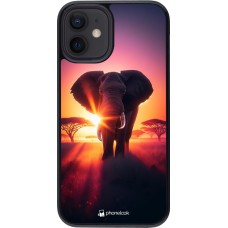 Coque iPhone 12 mini - Elephant Sunrise Beauty