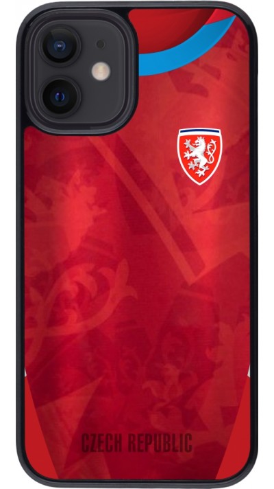 Coque iPhone 12 mini - Maillot de football République Tchèque personnalisable