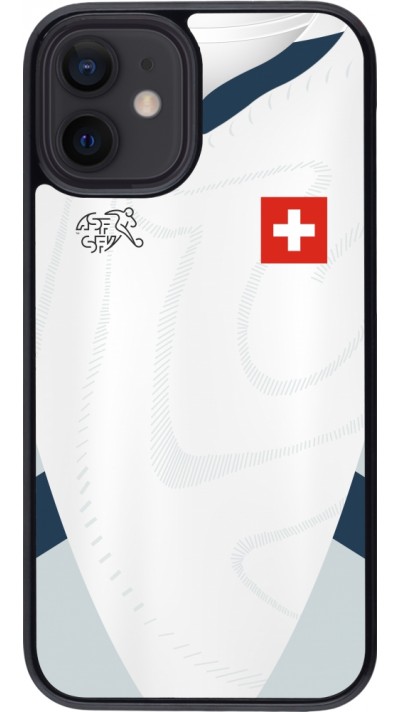 Coque iPhone 12 mini - Maillot de football Suisse Extérieur personnalisable