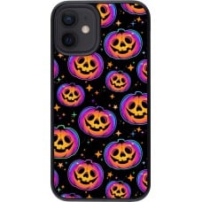 Coque iPhone 12 mini - Halloween 2024 rainbow pumpkins