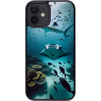 Coque iPhone 12 mini - Manta Lagon Nettoyage