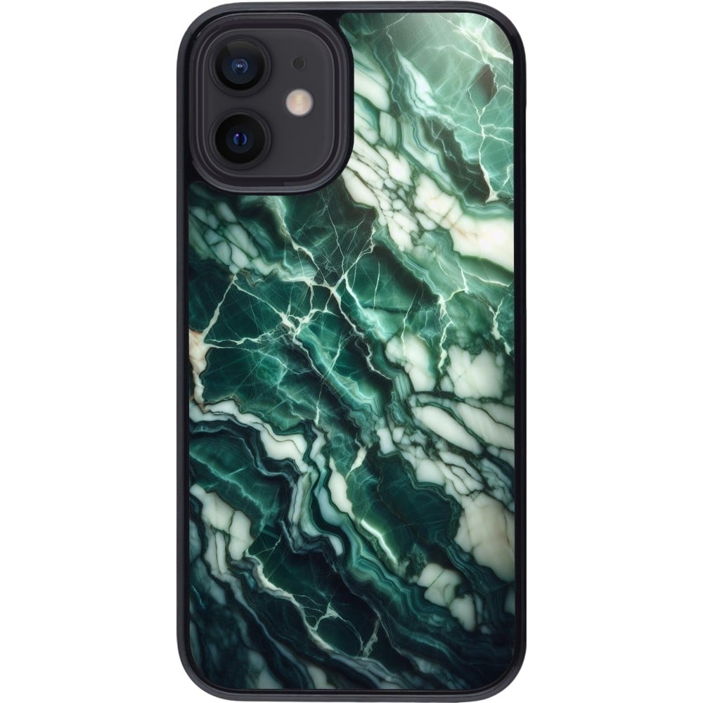 Coque iPhone 12 mini - Marbre vert majestueux