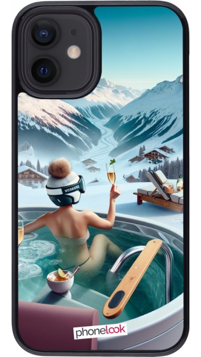 Coque iPhone 12 mini - Montagne Glamour Jacuzzi