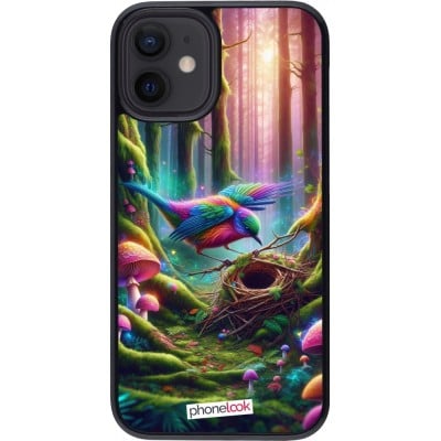 Coque iPhone 12 mini - Oiseau Nid Forêt