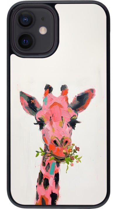 Coque iPhone 12 mini - Pink Girafe Paint