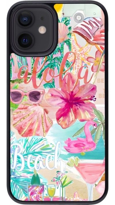 Coque iPhone 12 mini - Preppy Collage Aloha