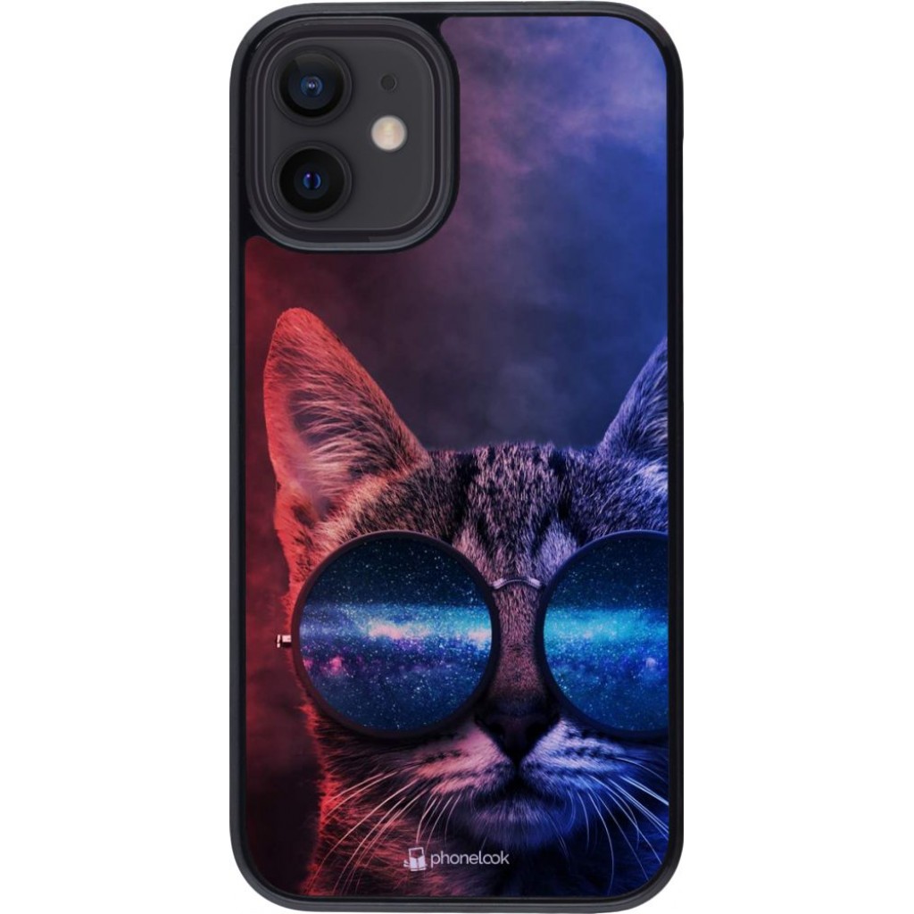 Hülle iPhone 12 mini - Red Blue Cat Glasses - Kaufen auf PhoneLook