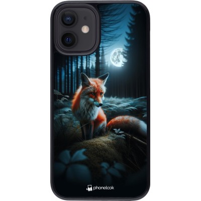 Coque iPhone 12 mini - Renard lune forêt