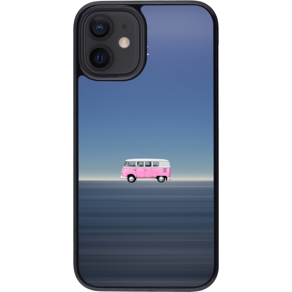 Coque iPhone 12 mini - Spring 23 pink bus