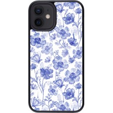 Coque iPhone 12 mini - Spring 23 watercolor blue flowers