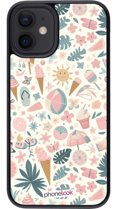 Coque iPhone 12 mini - Summer Pink Pattern