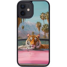 iPhone 12 mini Case Hülle - Tiger Auto rosa