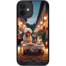 Coque iPhone 12 mini - Valentine 2024 Dog & Cat Candlelight