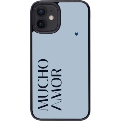 Coque iPhone 12 mini - Valentine 2024 mucho amor azul